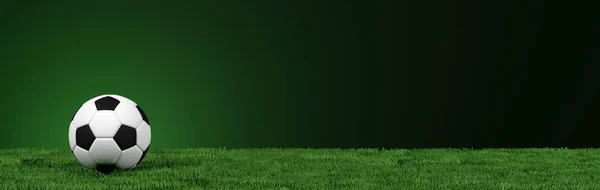 Футбольный Баннер Мячом Травой — стоковое фото