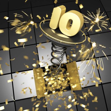 10. yıldönümü arkaplan 3d oluşturma