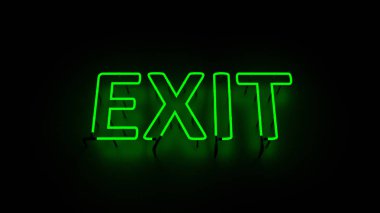 Yeşil neon ışığı çıkışı koyu arkaplan