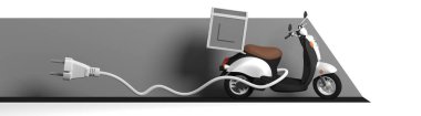 Elektrikli scooter illüstrasyonu 3d görüntüleme