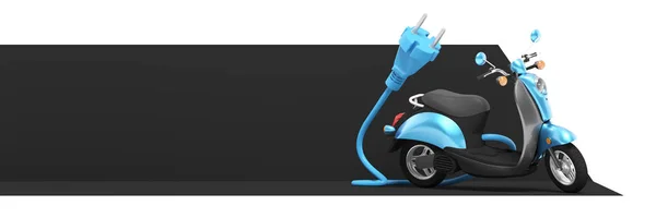 Scooter Eléctrico Con Ilustración Plug — Foto de Stock