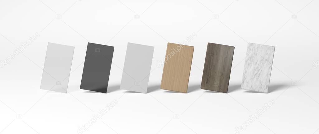 sample material on white background 3D rendering