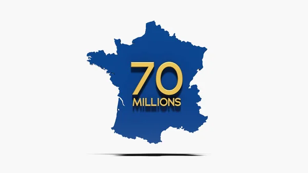 Rendering Millionen Einwohner Frankreich Jahr 2021 Weißer Backgorund — Stockfoto