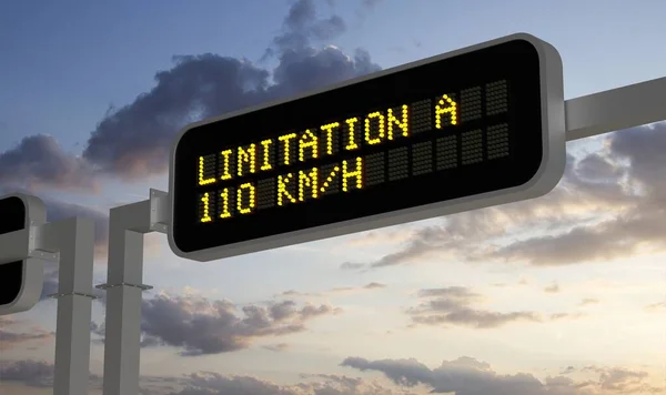 Limite Velocità Autostrada Francese Rendering — Foto Stock