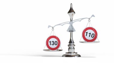 110 ve 130 km / saat hız işaretleriyle denge