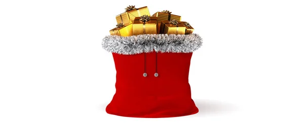 Vánoční Kapuce Plná Zlatých Dárků — Stock fotografie