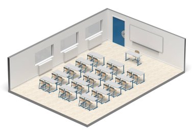 3D görüntüleme - Coronavirüs ile okula dönüş - sınıf