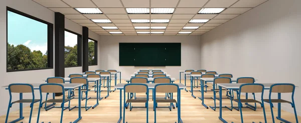 Renderização Volta Escola Com Coronavírus Sala Aula — Fotografia de Stock