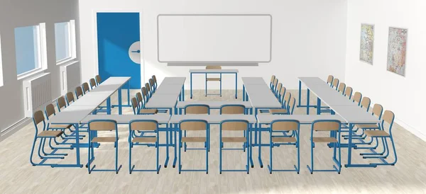 Rendering Back School Coronavirus Classroom — Stock Photo, Image