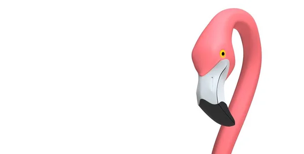 Cabeça Rosa Flamingo Close Renderização — Fotografia de Stock