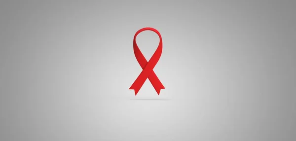 Hiv Kırmızı Kurdele Gri Arkaplan Görüntüleme — Stok fotoğraf