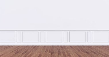 boş modern iç mekan, boş duvar 3D görüntüleme