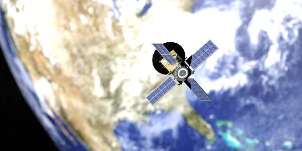 Cubesat Boyutlu Illüstrasyon Adı Verilen Mikro Uydu — Stok fotoğraf