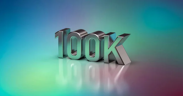 100K Anhängare Bakgrund Firande Rendering — Stockfoto