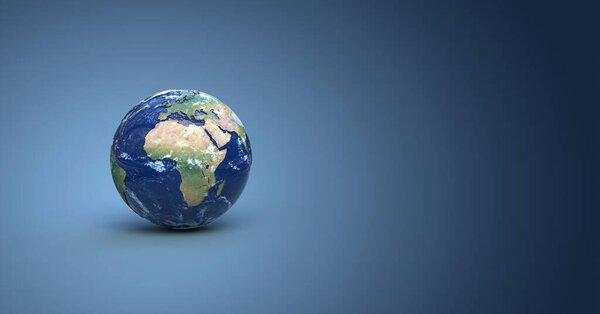 earth globe on dark blue background 3D rendering