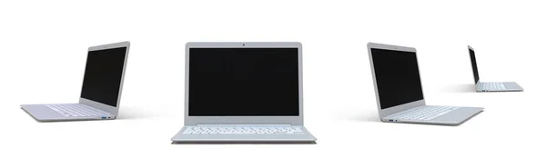 Mock Laptop Deschis Fundal Alb — Fotografie, imagine de stoc