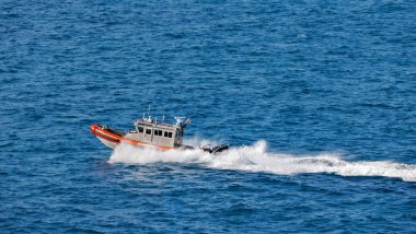 US Coast Guard boat providing security, Kay West, Florida clipart