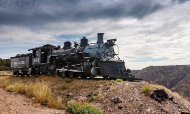 Canon City, Colorado, USA - October 18, 2014: This is the locomotive is on display at Royal Gorge Park near Canon City, Colorado, USA. clipart