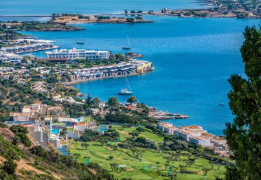 View of Mirabello bay and Elounda, Crete, Greece clipart