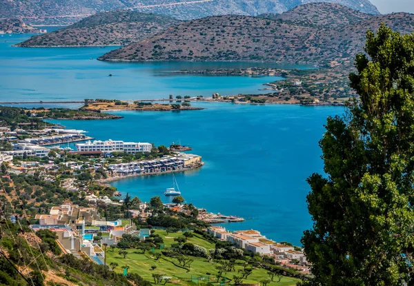 Vista de la bahía de Mirabello y Elounda, Creta, Grecia — Foto de Stock