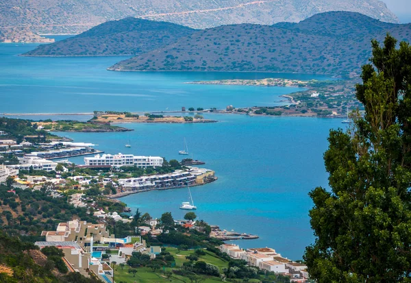 Vista da baía de Mirabello e Elounda, Creta, Grécia — Fotografia de Stock