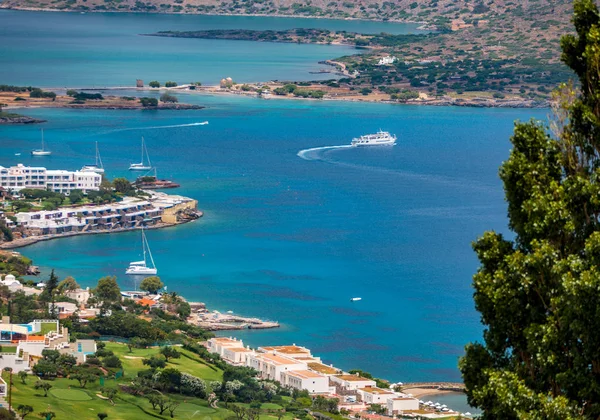 Vista da baía de Mirabello e Elounda, Creta, Grécia — Fotografia de Stock