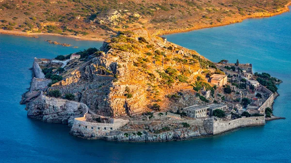 De vesting eiland Spinalonga, Kreta, Griekenland — Stockfoto