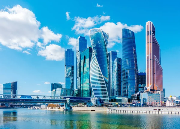 Felhőkarcolók Moscow International Business Center, Oroszország Stock Fotó