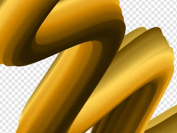 Кисть Краски Яркой Текстурой Прозрачном Фоне Вектор Браун Жёлтая Линия — стоковый вектор