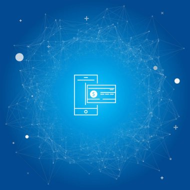 Para transferi - Fintech şekil - cep telefonu hattı sanat Logo arka plan