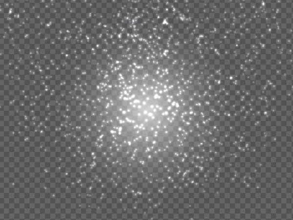 Blanc Étincelle Paillettes Effet Lumière Spécial Particules Poussière Magique Étincelantes — Image vectorielle