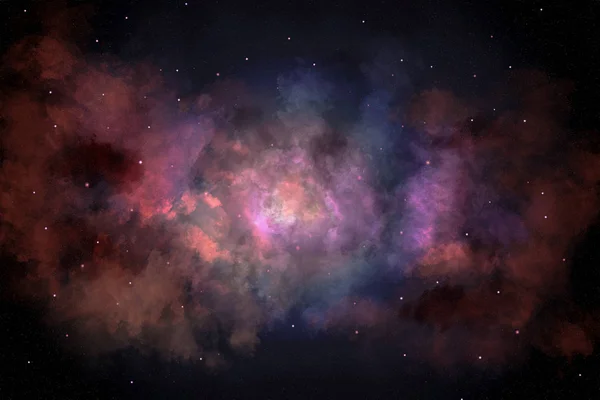 Wszechświat pełen gwiazd, Mgławica i galaxy - ilustracja — Zdjęcie stockowe