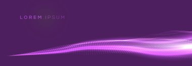 3d parlayan soyut dijital dalga parçacıkları arka plan. Gelecekteki vektör illüstrasyon. Teknoloji arka plan konsepti. Soyut arka plan.