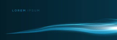 3d parlayan soyut dijital dalga parçacıkları arka plan. Gelecekteki vektör illüstrasyon. Teknoloji arka plan konsepti. Soyut arka plan.