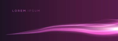 3d parlayan soyut dijital dalga parçacıkları arka plan. Gelecekteki vektör illüstrasyon. Teknoloji arka plan konsepti. Soyut arka plan.