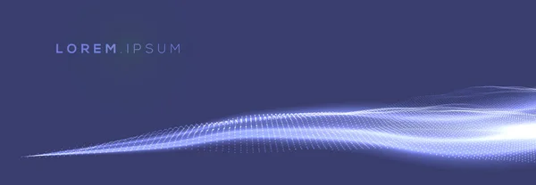 3D光る抽象的なデジタル波の粒子の背景。将来のベクトル図。技術の背景コンセプト。抽象的な背景. — ストックベクタ