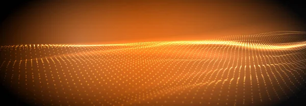 Fondo de partículas de onda digital abstracta brillante 3D. Ilustración futura del vector. Concepto de fondo tecnológico. Fondo abstracto . — Archivo Imágenes Vectoriales