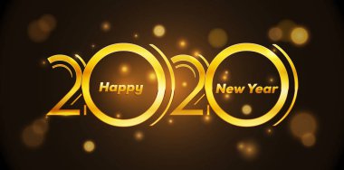 Golden 2020 Design with Happy New Year Text - Event Vector Background - Invitation Card vector Golden 2020 Design with Happy New Year Text - Event Vector Background - Invitation Card vector