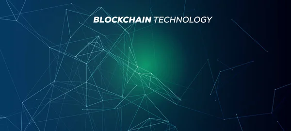 Tecnología Blockchain Fondo Abstracto Criptomoneda Fintech Bloque Cadena Red Concepto — Vector de stock