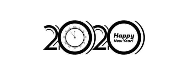 Logo 2020 Happy New Year Background. Modèle de conception de brochure, affiche, carte, bannière. Illustration vectorielle . — Image vectorielle