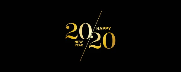 2020 Logo Happy New Year Background. Šablona návrhu brožury, Plakát, Karta, Banner. Vektorová ilustrace. — Stockový vektor