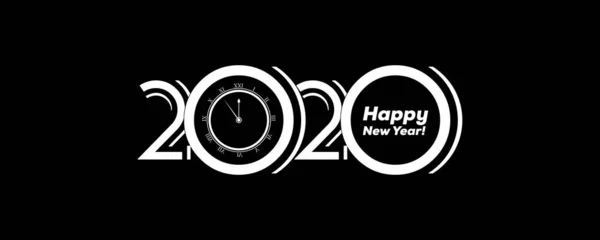 Logo 2020 Happy New Year Background. Modèle de conception de brochure, affiche, carte, bannière. Illustration vectorielle . — Image vectorielle