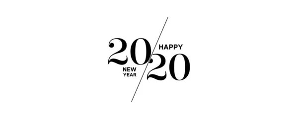 Logo 2020 Happy New Year Background. Modèle de conception de brochure, affiche, carte, bannière. Illustration vectorielle . — Image vectorielle