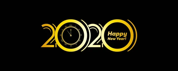 2020 년: 새해 복 많이 받음. 팜플렛 디자인 템플릿, 포스터, 카드, 깃발. 벡터 일러스트. — 스톡 벡터