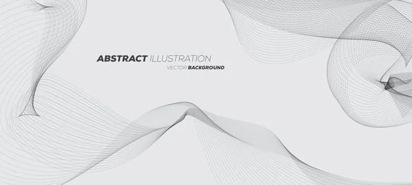 Fundo Geométrico Abstrato Com Linhas Onda Lineares Dinâmicas Ilustração Design —  Vetores de Stock