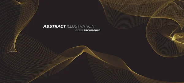 Abstrakter Geometrischer Hintergrund Mit Dynamischen Linearen Wellenlinien Dunkle Vektordesign Illustration — Stockvektor