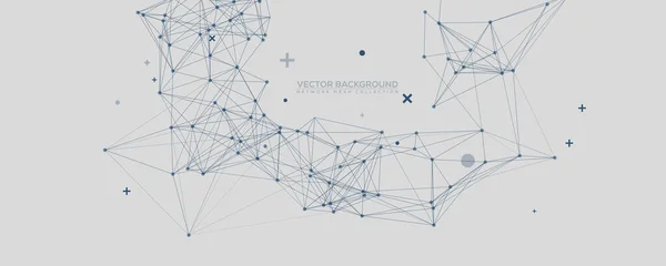 Maillage Réseau Abstrait Bleu Avec Votre Texte Ligne Connectée Géométrique — Image vectorielle