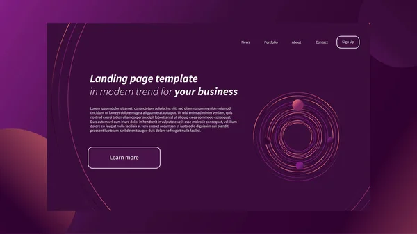 Landing Page Template Website Your Business Lines Concept Design Vector — Stock Vector