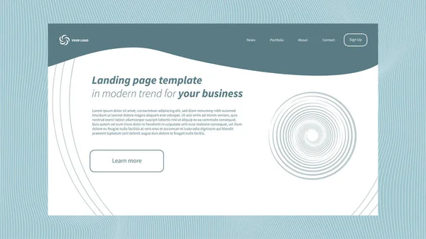 Plantilla Página Aterrizaje Para Sitio Web Para Negocio Con Diseño — Vector de stock