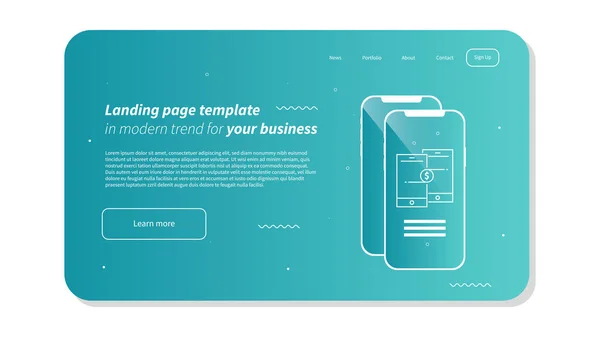 Minimal Abstract Site Layout Template Mobile Design Con Forme Astratte — Vettoriale Stock
